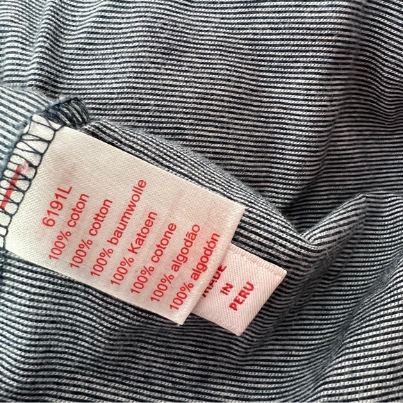 Lacoste live collared shirt striped navy white logo crocodile front milkmaid y2k - Picture 10 of 10